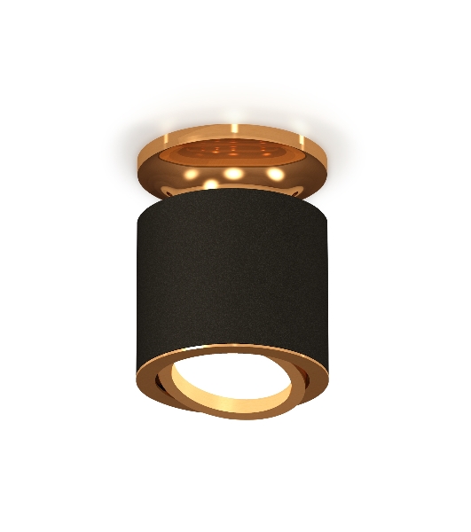 Светильник Ambrella Light XS7402100 SBK/PYG черный песок/золото желтое полированное MR16 GU5.3 (N7929, C7402, N7004)