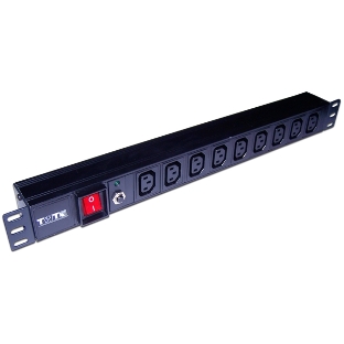 Блок розеток 19' 9 шт. C13, 10A 250V, без шнура питания