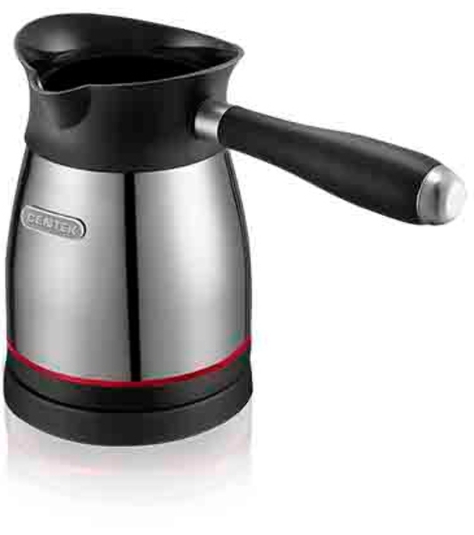 Электрическая турка Centek CT-1098 SS(металл) 0.5л, 1000Вт, нерж.сталь, съемная мягкая ручка