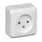 Розетка без заземления без шторок Systeme electric PA16-001B ЭТЮД О/У 16А 250B, белый,, фото 1