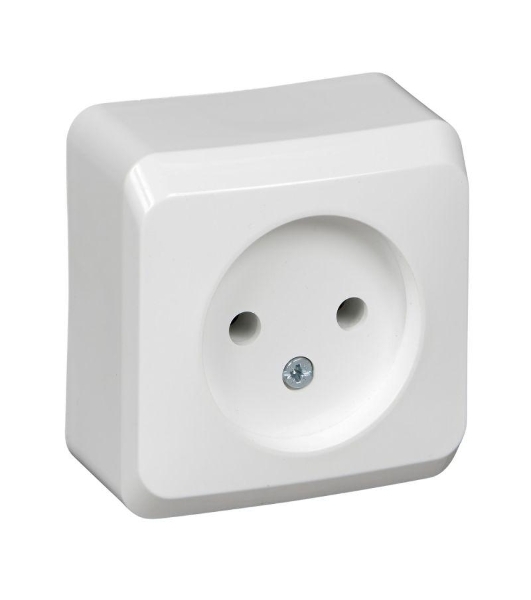 Розетка без заземления без шторок Systeme electric PA16-001B ЭТЮД О/У 16А 250B, белый,