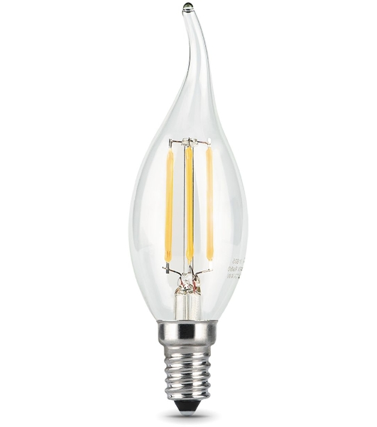 Лампа светодиодная Gauss LED Filament Свеча на ветру E14 7W 580lm 4100К 1/10/50
