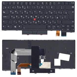 Клавиатура для ноутбука Lenovo Thinkpad T470 черная с подсветкой