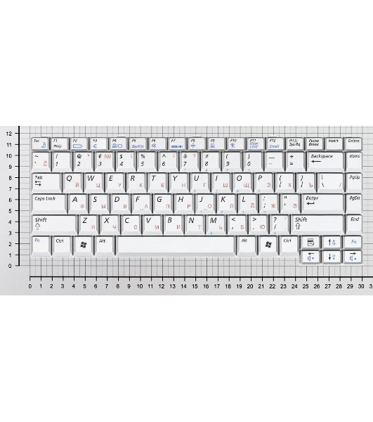 Клавиатура для ноутбука Samsung M50, серебристая