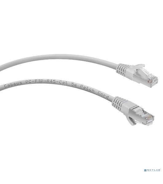 Шнур комм. Cabeus, кат. 5е, экр., F/UTP, RJ45/RJ45, LSZH, AWG24 15м, серый