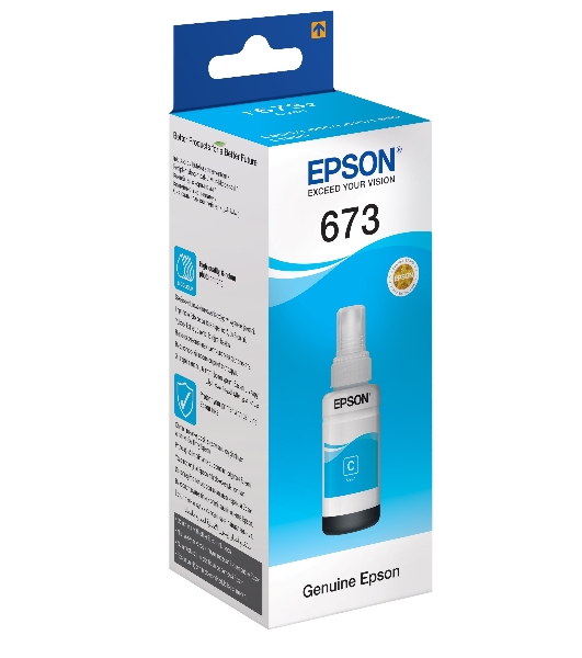 Чернила Epson 673 C13T673298 (аналог C13T67324A) голубой 70мл для Epson L800/L810/L850/L1800