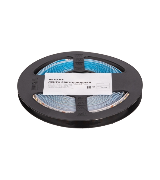 Лента светодиодная Rexant 12В, SMD2835, 14,4Вт/м, 120 LED/м, 4000K, 8мм, 5м, IP20
