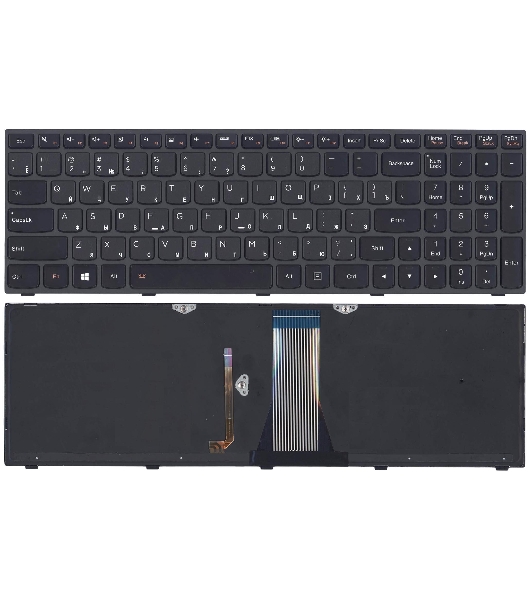 Клавиатура для ноутбука Lenovo IdeaPad G50-70 Z50-70 черная с подсветкой