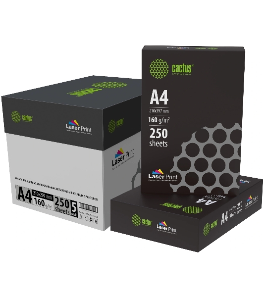 Бумага Cactus CS-LPA4160250 A4/160г/м2/250л./белый для лазерной печати