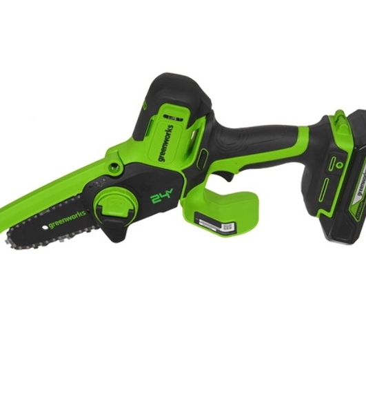 Цепная мини пила GreenWorks G24MCS10K2 аккумуляторная, 24v, 10 см, c АКБ 2АЧ и ЗУ (2008207UA)