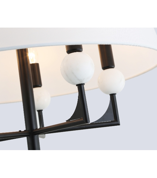 Люстра Ambrella light LH75150/5 BK/FR черный/белый матовый E14*5 max 40W D580*590