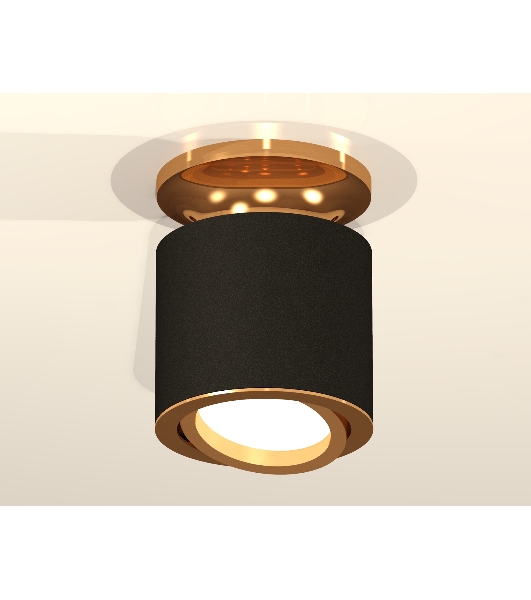 Светильник Ambrella Light XS7402100 SBK/PYG черный песок/золото желтое полированное MR16 GU5.3 (N7929, C7402, N7004)