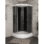Душевая кабина BAU Stil с поддоном 90x90х215, прозрачное закаленное стекло с черным рисунком 4 мм, матовый профиль, фото6