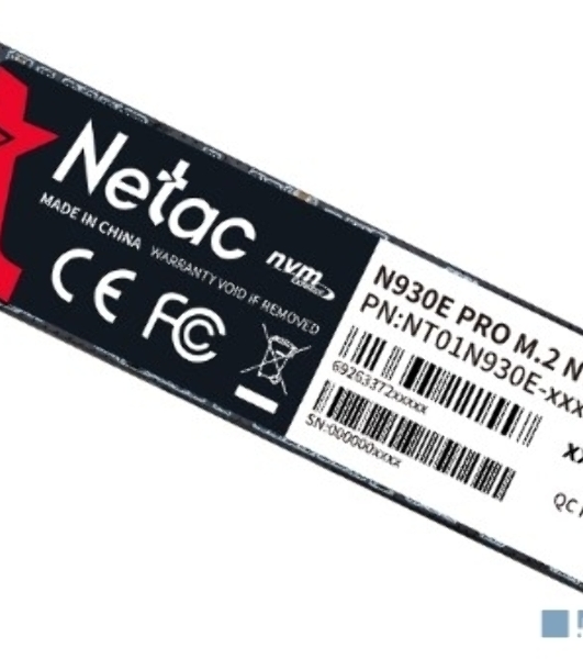 Накопитель SSD Netac N930E Pro, 256Gb, PCIe 3.1 x4, M.2 2280, NVMe, R/W 2040/1270