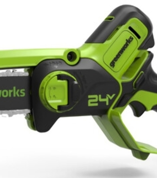 Цепная мини пила GreenWorks G24MCS10K2 аккумуляторная, 24v, 10 см, c АКБ 2АЧ и ЗУ (2008207UA)