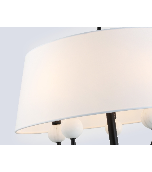 Люстра Ambrella light LH75150/5 BK/FR черный/белый матовый E14*5 max 40W D580*590