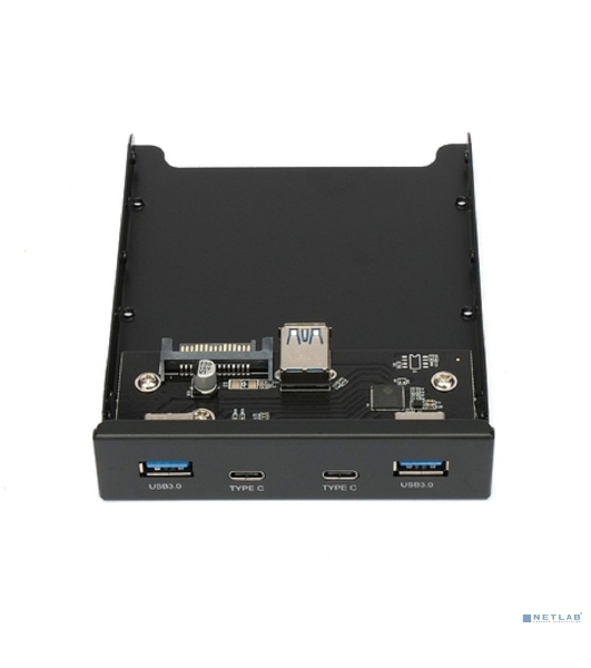 Планка на переднюю панель Gembird FP3.5-USB3-2A2C, USB, 2xUSB-A 3.0 + 2xType-C, 3.5'