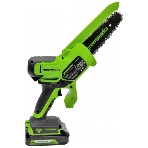 Цепная мини пила GreenWorks G24MCS10K2 аккумуляторная, 24v, 10 см, c АКБ 2АЧ и ЗУ (2008207UA), фото16