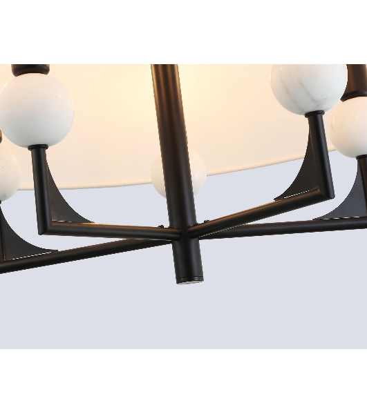 Люстра Ambrella light LH75150/5 BK/FR черный/белый матовый E14*5 max 40W D580*590