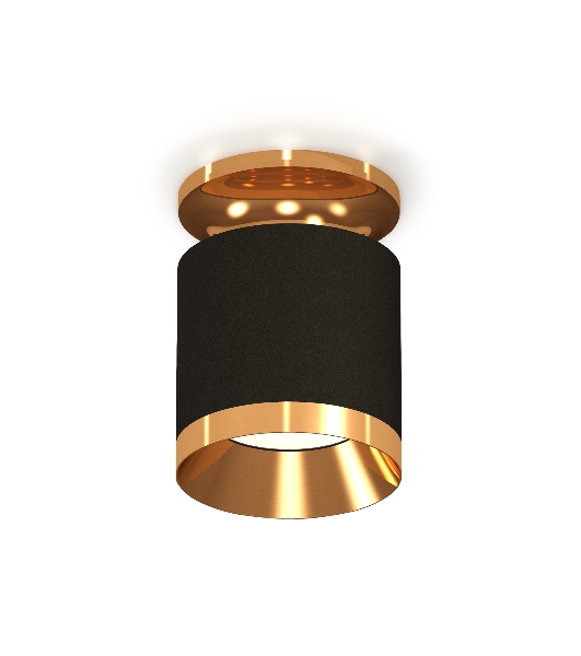 Светильник Ambrella Light XS7402101 SBK/PYG черный песок/золото желтое полированное MR16 GU5.3 (N7929, C7402, N7034)