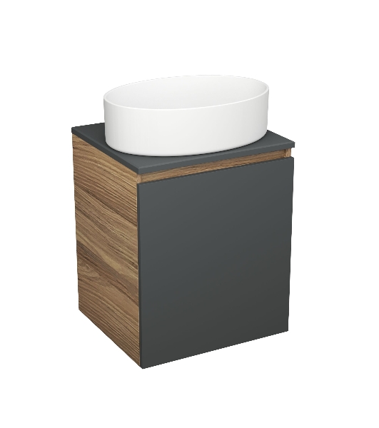 Тумба Bau Dream Blackwood 50 графит, раковина BAU Nimb 50х36