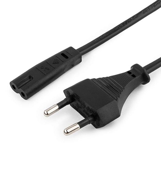 Кабель питания для ноутбуков, аудио/видео техники Gembird 0.5м, 2-pin, черный, пакет