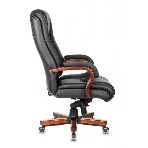Кресло Бюрократ T-9925WALNUT/BLACK черный, кожа, фото10