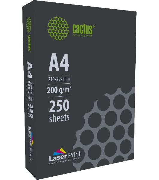 Бумага Cactus CS-LPA4200250 A4/200г/м2/250л./белый для лазерной печати