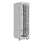 Шкаф телекоммуникационный 19' напольный 42U ExeGate EC-FS-42U.600.800.G.V.GREY (19”, 42U, 600x800x2054mm (ШхГхВ), передняя дверь закаленное стекло, задняя перфорированная дверь, съемные боковые панели, пыле- и влагозащита IP20, встроенный вентиляционный модуль, 1 полка в комплекте, светло-серый RAL 7035, 3 коробки), фото5