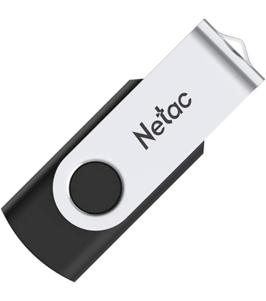 Флешка USB Netac U505 (NT03U505N-032G-20BK), 32Gb, USB 2.0, R/W 70/30, черный/серебристый