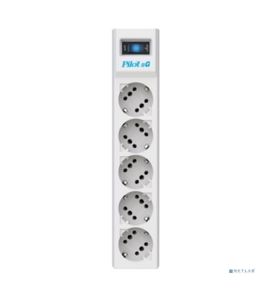 Сетевой фильтр ZIS PILOT Surge protector Pilot SG5 5 outlets (GP), 10A/2.2kVt, automatic circuit-breaker, 3 m