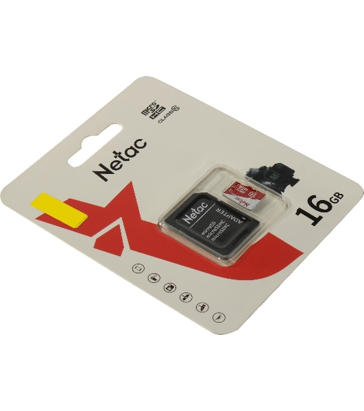 Флеш карта Netac P500 ECO 16Gb MicroSDHC C10 up to 80Mb/s, retail pack with SD Adapter