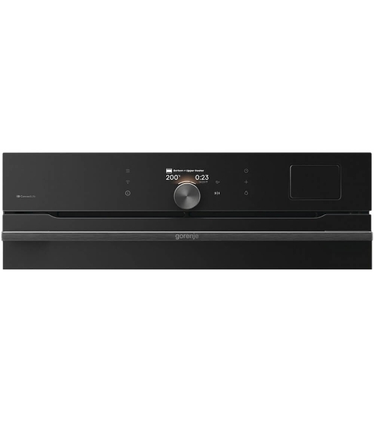 Встраиваемая электрическая духовка Gorenje BFS6148B, объем 77 л, макс. температура 230 градусов, сенсорное/поворотное управление, Wi-Fi, пар (FullSteam), сувид, AirFry, автоматические программы, телескопические направляющие на одном уровне, термощуп, динамическая система охлаждения, многоуровневое приготовление, PerfectGrill, энергоэффективность А+, черный