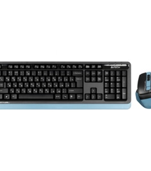 Комплект клавиатура+мышь A4Tech FStyler FG1035 беспроводной, USB, 2000 DPI, чёрный/синий