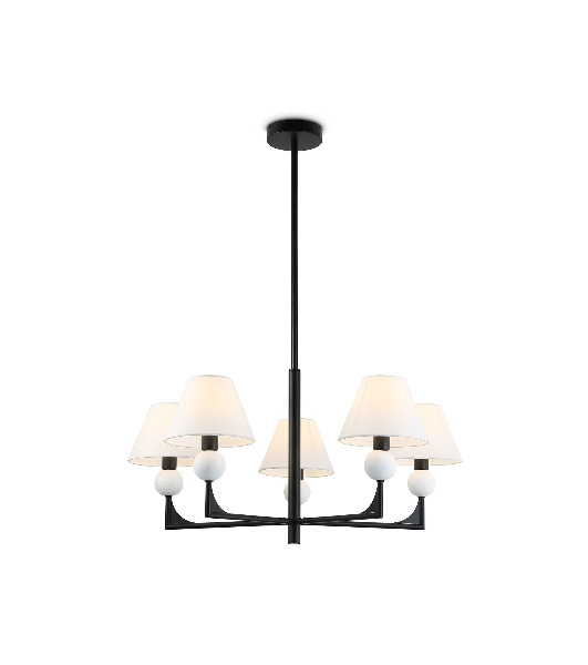Люстра Ambrella light LH75153/5 BK/FR черный/белый матовый E14*5 max 40W D730*580