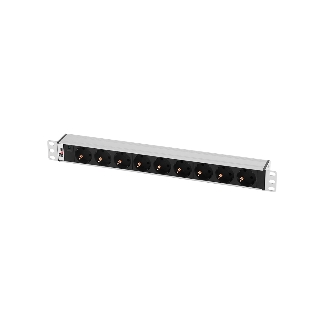 Блок розеток Rem-10 без шнура с инд., 9 Sсhuko, вход IEC 60320 C14, 10A, алюм., 19'