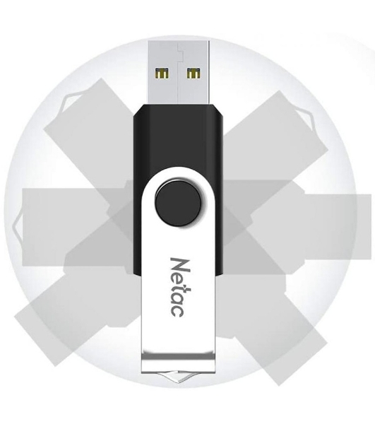 Флешка USB Netac U505 (NT03U505N-032G-20BK), 32Gb, USB 2.0, R/W 70/30, черный/серебристый