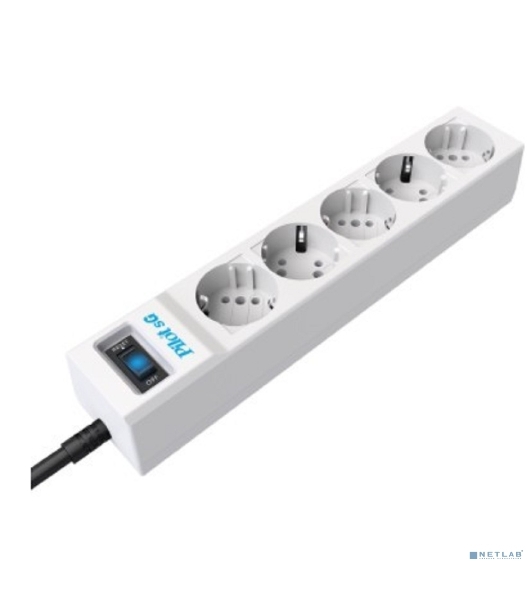 Сетевой фильтр ZIS PILOT Surge protector Pilot SG5 5 outlets (GP), 10A/2.2kVt, automatic circuit-breaker, 3 m