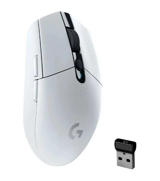 Мышь беспроводная Logitech G304 Lightspeed белый, 12000 dpi, радиоканал, USB, кнопки - 6