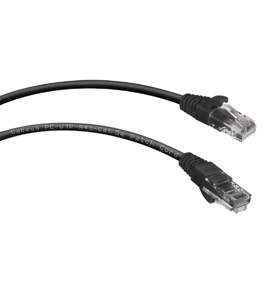 Патч-корд Cabeus PC-UTP-RJ45-Cat.5e-2m-BK UTP, cat. 5e, 2 м, неэкранированный, черный. 7681c