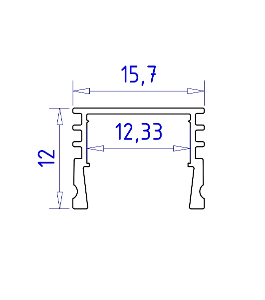 Алюминиевый профиль Ambrella light GP1750BK черный 2000*15.7*12