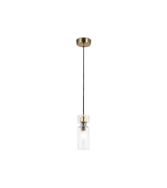 Светильник Ambrella light LH56111 BK/BS/CL черный/латунь/прозрачный E14 max 40W D65*1500