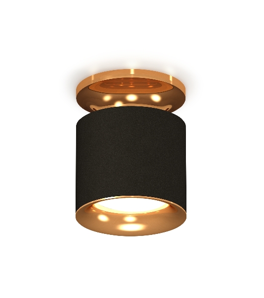 Светильник Ambrella Light XS7402102 SBK/PYG черный песок/золото желтое полированное MR16 GU5.3 (N7929, C7402, N7014)
