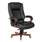 Кресло Бюрократ T-9925WALNUT/BLACK черный, кожа, фото8