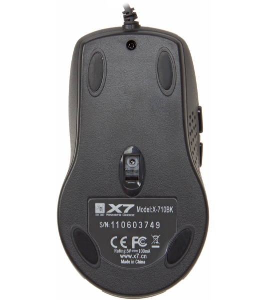Мышь проводная A4Tech X-710BK черный, 2000 dpi, USB, кнопки - 7