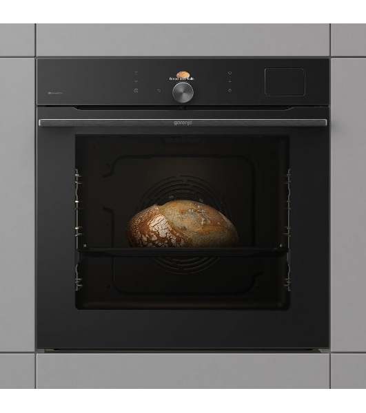 Встраиваемая электрическая духовка Gorenje BFS6148B, объем 77 л, макс. температура 230 градусов, сенсорное/поворотное управление, Wi-Fi, пар (FullSteam), сувид, AirFry, автоматические программы, телескопические направляющие на одном уровне, термощуп, динамическая система охлаждения, многоуровневое приготовление, PerfectGrill, энергоэффективность А+, черный