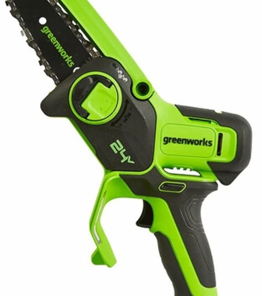 Цепная мини пила GreenWorks G24MCS10K2 аккумуляторная, 24v, 10 см, c АКБ 2АЧ и ЗУ (2008207UA)