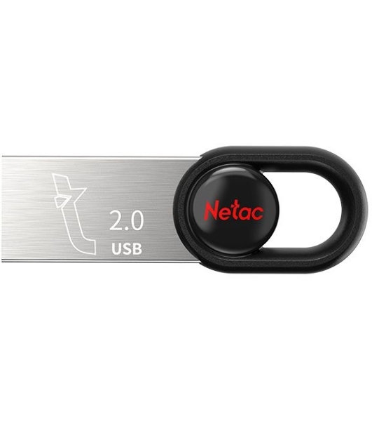 Флешка USB Netac UM2 (NT03UM2N-016G-20BK), 16Gb, USB 2.0, R/W 100/40, серебристый/черный