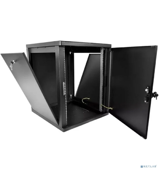 Шкаф телекоммуникационный настенный разборный ЦМО 15U (600 x 650) съемные стенки, дверь металл, черный (ШРН-М-15.650.1-9005)