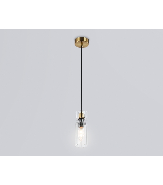 Светильник Ambrella light LH56111 BK/BS/CL черный/латунь/прозрачный E14 max 40W D65*1500